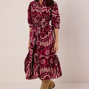 Thml Elegant Maroon Patterned Dress